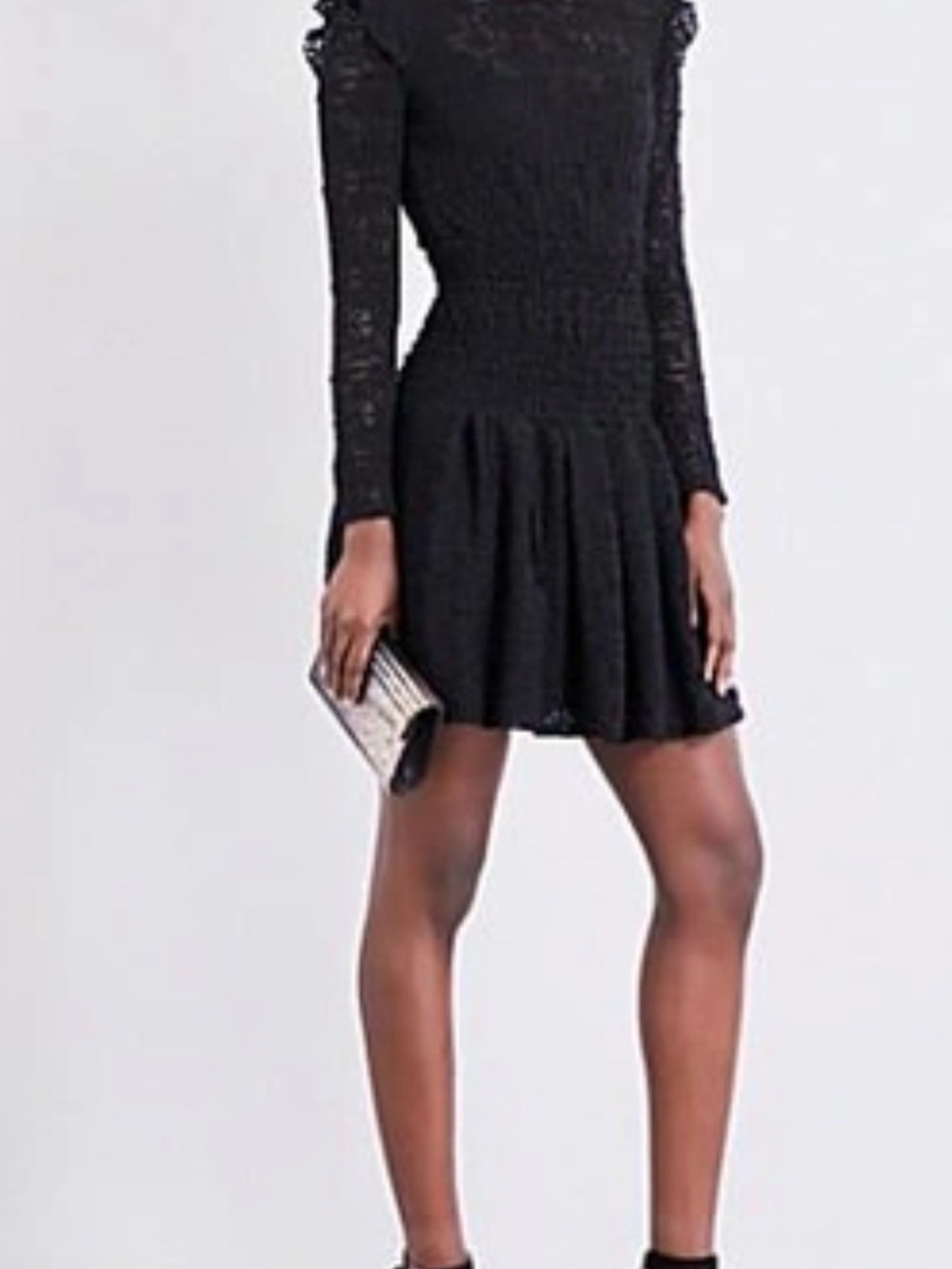 Maje Black Lace Long-Sleeve Crochet dress , NWOT , size 1= small